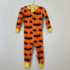 Hanna Andersson Night Night Sleeper Witch Way Orange Yellow Bat Halloween Print